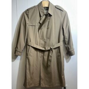 Royal Knight Mens Tan Khaki Double Breasted All Weather Belted Trench Coat